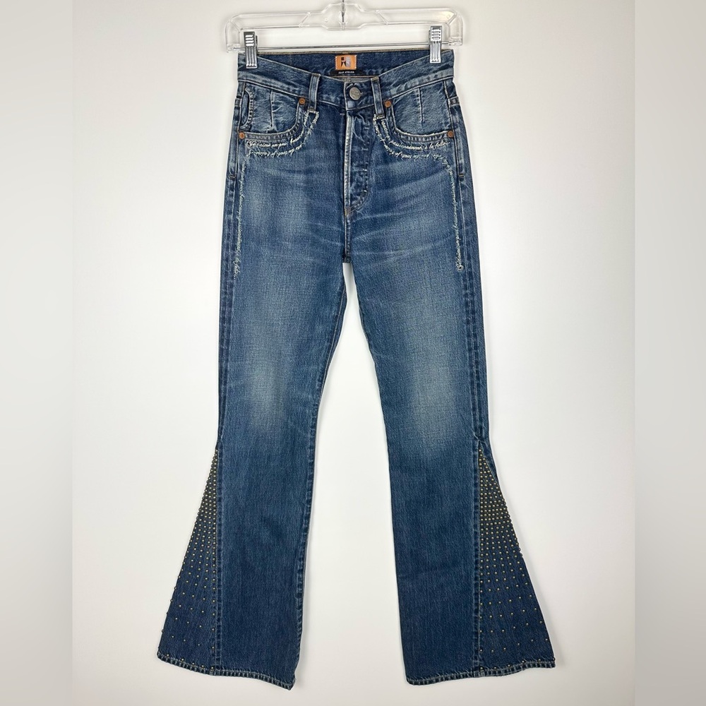 Jean Atelier Embellished Stud Flared Jeans